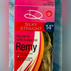 Remy brand 14” Light Blonde clip-in 100% human hair 10-piece set